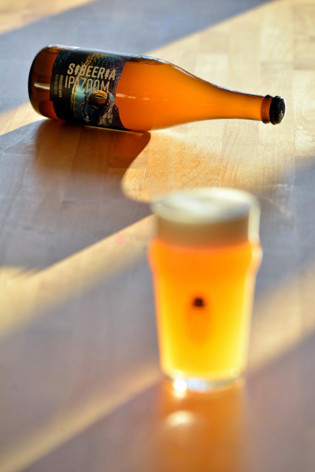 SiBeeria IPA poured in glass