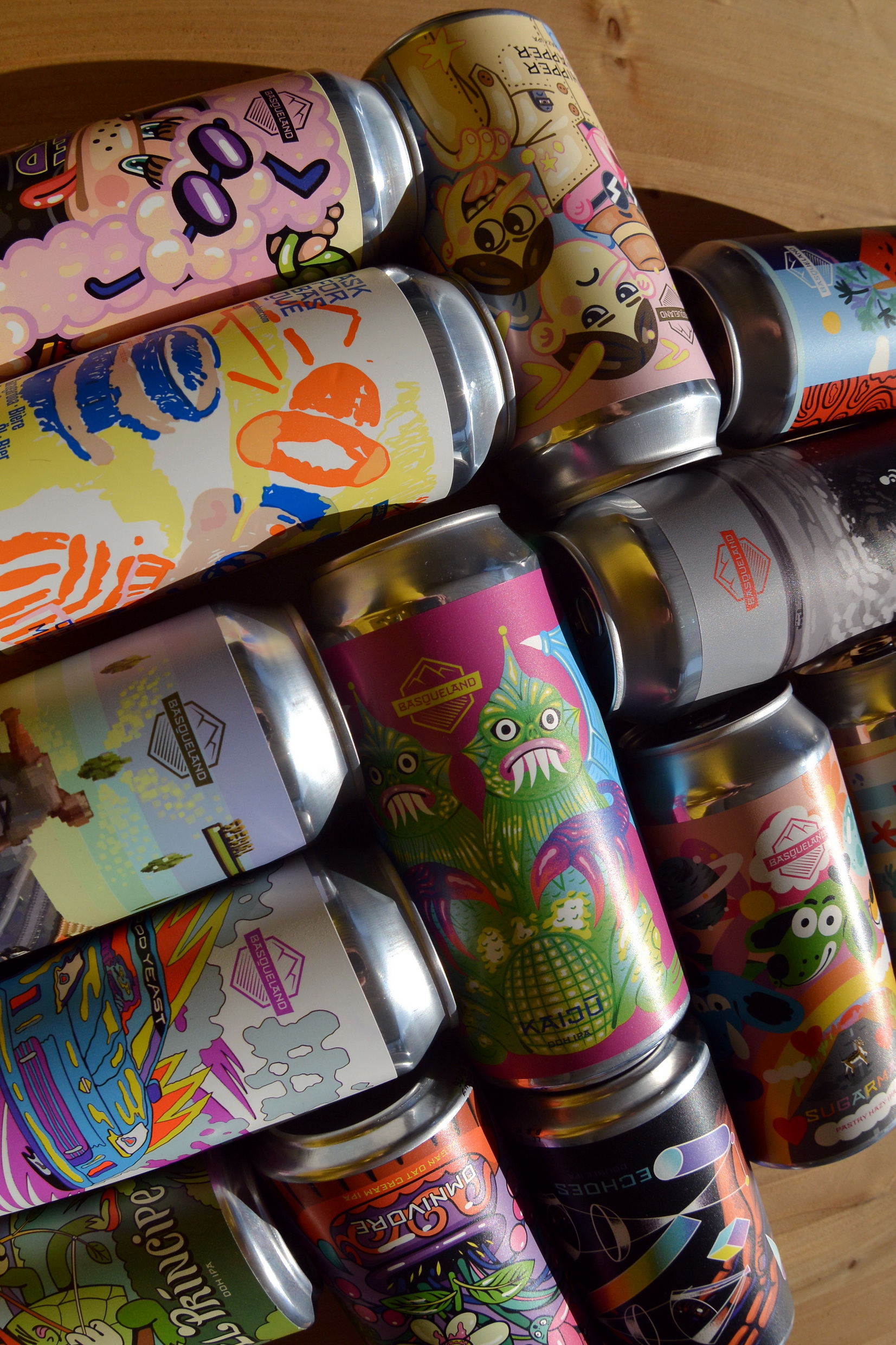 Collection of craft beer cans