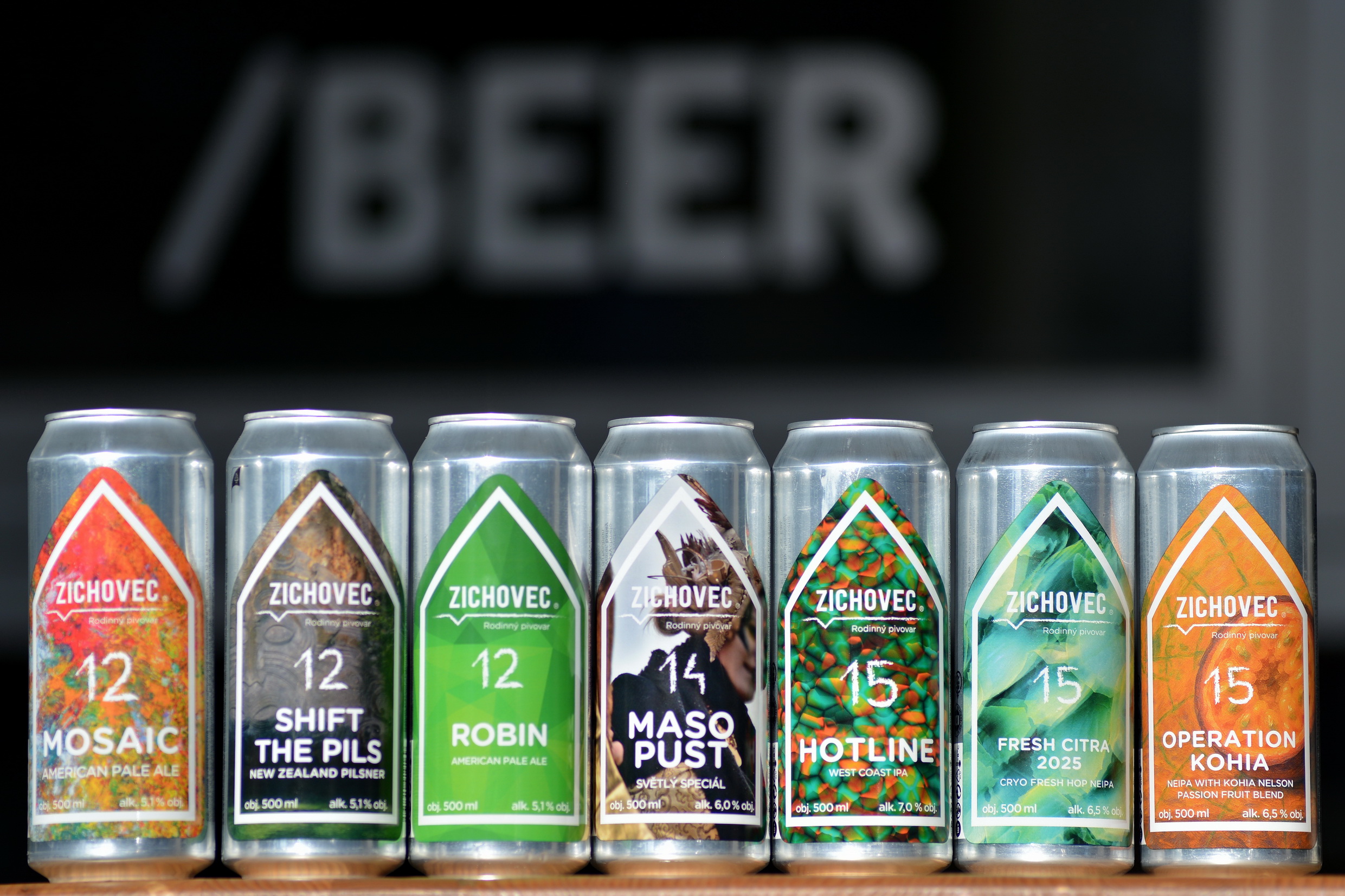 Beer can selection lineup